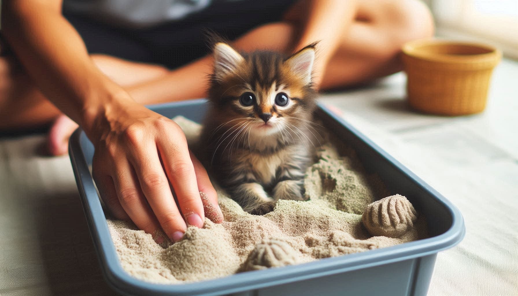 ensinar gato a usar a caixa de areia